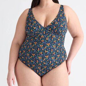 NWT Knix Leakproof Deep V One Piece Swimsuit L+